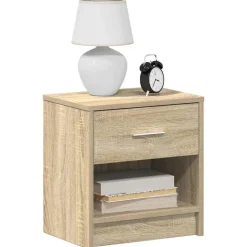 Clearance vidaXL Sängbord med låda sonoma-ek 39x28x41 cm Sonoma ek
