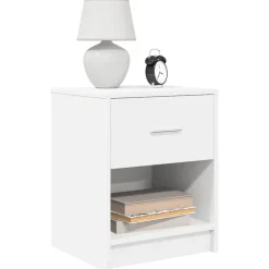Hot vidaXL Sängbord med låda 40x34x50 cm Vit