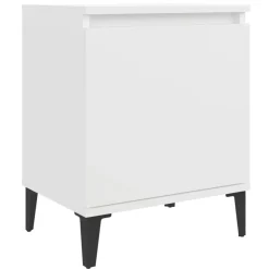 vidaXL Sängbord med metallben vit 40x30x50 cm