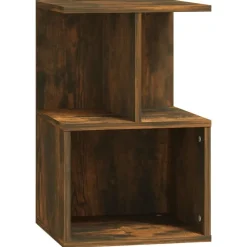vidaXL Sängbord rökfärgad ek 35x35x55 cm konstruerat trä