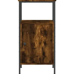 vidaXL Sängbord rökfärgad ek 41x31x80 cm konstruerat trä