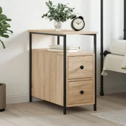 vidaXL Sängbord sonoma-ek 30x60x60 cm konstruerat trä
