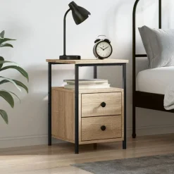vidaXL Sängbord sonoma-ek 34x35,5x50 cm konstruerat trä Sonoma ek