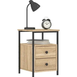 vidaXL Sängbord sonoma-ek 34x35,5x50 cm konstruerat trä Sonoma ek