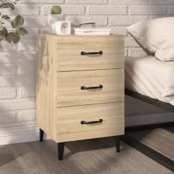 vidaXL Sängbord sonoma-ek 40x40x66 cm konstruerat trä