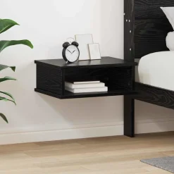 vidaXL Sängbord Svart Ek 40 x 31 x 15 cm Konstruerat trä