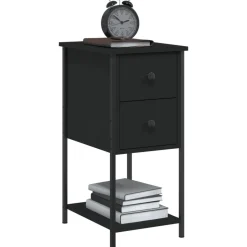 Discount vidaXL Sängbord 32x42x70 cm konstruerat trä Svart