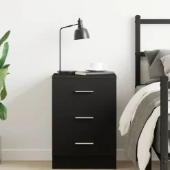 New vidaXL Sängbord 38x35x56 cm konstruerat trä Svart