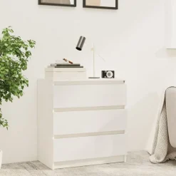 vidaXL Sängbord vit 60x36x64 cm massiv furu
