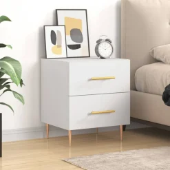 Discount vidaXL Sängbord 40x35x47,5 cm konstruerat trä Vit
