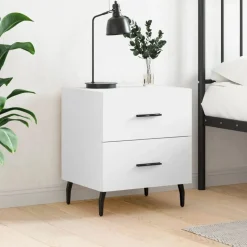 vidaXL Sängbord vit 40x35x47,5 cm konstruerat trä