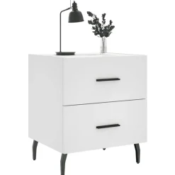 vidaXL Sängbord vit 40x35x47,5 cm konstruerat trä