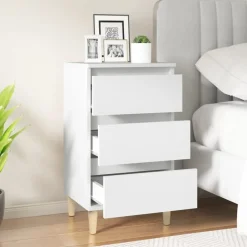 Best vidaXL Sängbord 40x35x70 cm konstruerat trä Vit