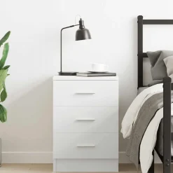 New vidaXL Sängbord 38x35x56 cm konstruerat trä Vit