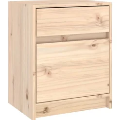 Discount vidaXL Sängbord 40x31x50 cm massiv furu Naturfärg