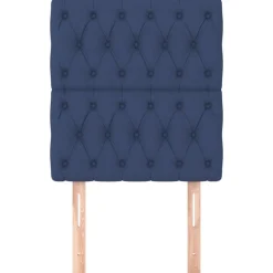 vidaXL Sänggavel blå 80x7x118/128 cm tyg