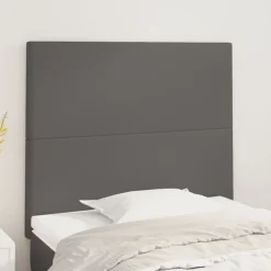 vidaXL Sänggavel grå 80x5x118/128 cm konstläder