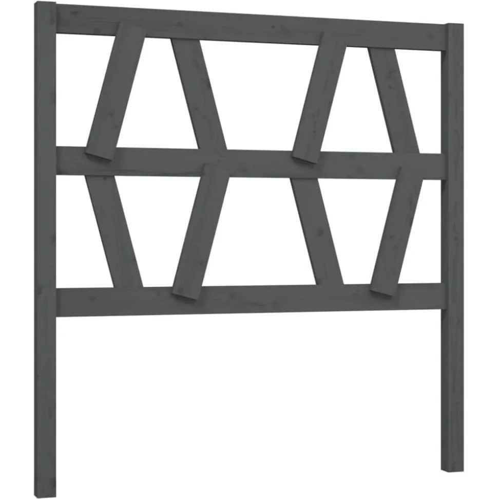 vidaXL Sänggavel grå 81x4x100 cm massiv furu