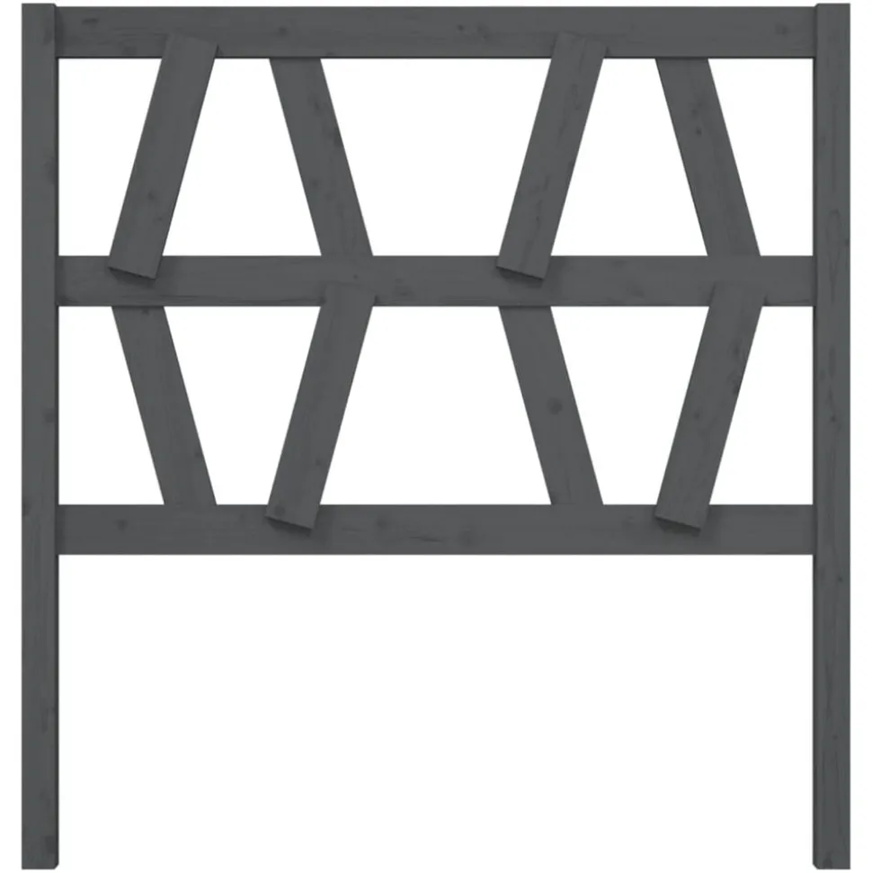 vidaXL Sänggavel grå 81x4x100 cm massiv furu