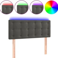 Outlet vidaXL Sänggavel LED 80x5x78/88 cm sammet Mörkgrå