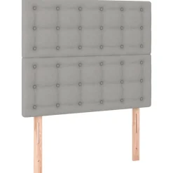 Clearance vidaXL Sänggavel 80x5x118/128 cm tyg Ljusgrå