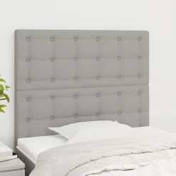 Clearance vidaXL Sänggavel 80x5x118/128 cm tyg Ljusgrå