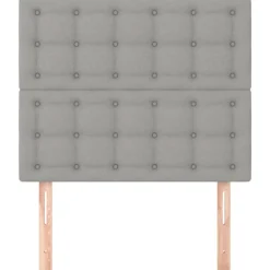 Clearance vidaXL Sänggavel 80x5x118/128 cm tyg Ljusgrå