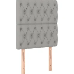 vidaXL Sänggavel ljusgrå 80x7x118/128 cm tyg