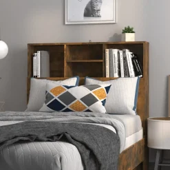 vidaXL Sänggavel med förvaring rökfärgad ek 100x19x103,5 cm