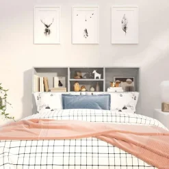 vidaXL Sänggavel med förvaring betonggrå 120x19x103,5 cm