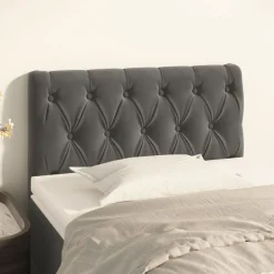 vidaXL Sänggavel mörkgrå 80x7x78/88 cm sammet