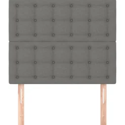 vidaXL Sänggavel mörkgrå 80x5x118/128 cm tyg
