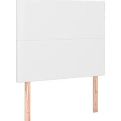 vidaXL Sänggavel 80x5x118/128 cm konstläder Vit