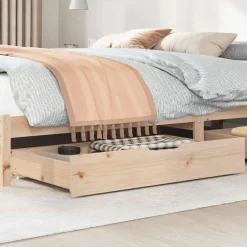 New vidaXL Sänglådor med hjul 2 st 95x55x17 cm massiv furu Naturfärg