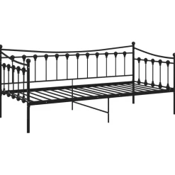Hot vidaXL Sängram bäddsoffa metall 90x200 cm Svart