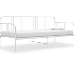 Hot vidaXL Sängram bäddsoffa metall 90x200 cm Vit