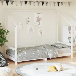 Outlet vidaXL Sängram för barnsäng 80x200 cm massiv furu Vit