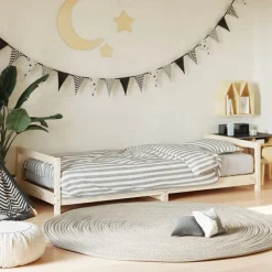 Best vidaXL Sängram för barnsäng 80x200 cm massiv furu Naturfärg