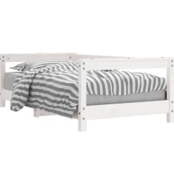 Discount vidaXL Sängram för barnsäng 70x140 cm massiv furu Vit