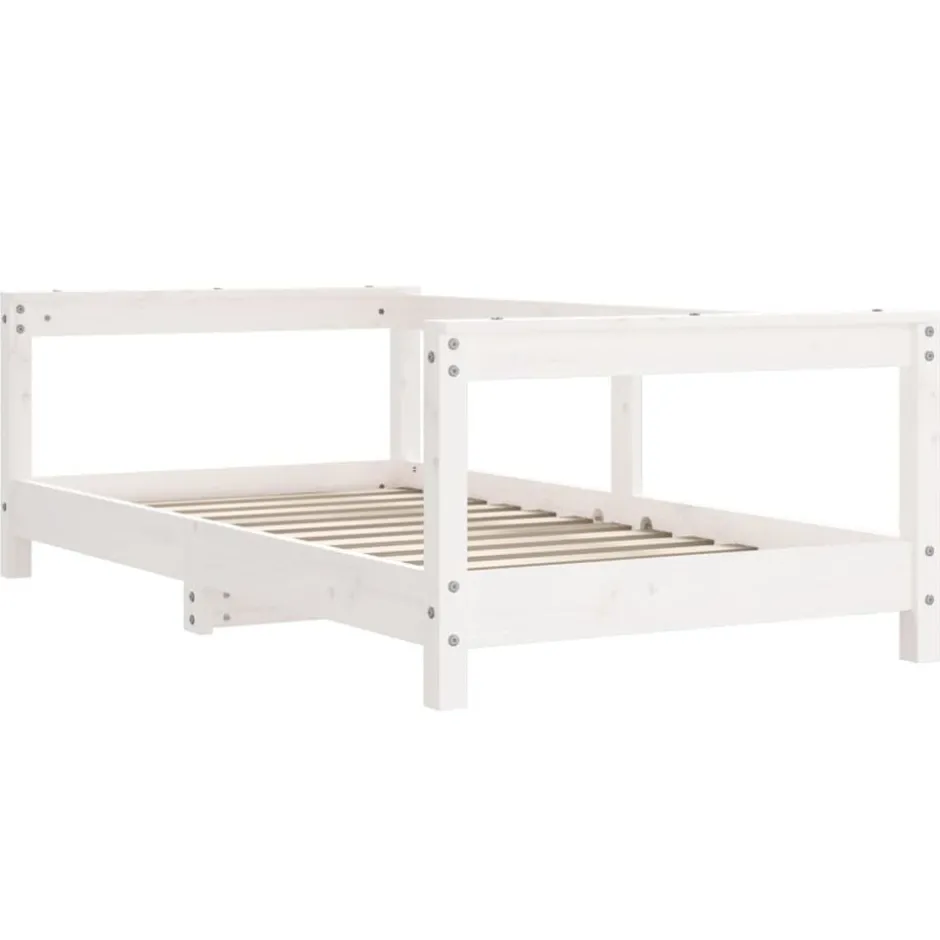Discount vidaXL Sängram för barnsäng 70x140 cm massiv furu Vit