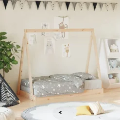 vidaXL Sängram för barnsäng 70x140 cm massiv furu