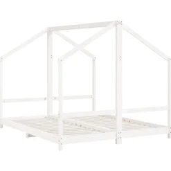 New vidaXL Sängram för barnsäng 2x(80x200) cm massiv furu Vit