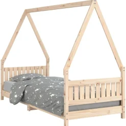 Sale vidaXL Sängram för barnsäng 80x200 cm massiv furu Naturfärg