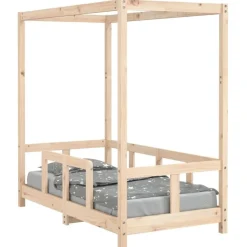 Sale vidaXL Sängram för barnsäng 70x140 cm massiv furu Naturfärg