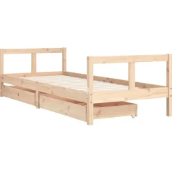 vidaXL Sängram för barnsäng m. lådor 80x200 cm massiv furu