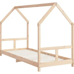 vidaXL Sängram för barnsäng 80x200 cm massiv furu Naturfärg