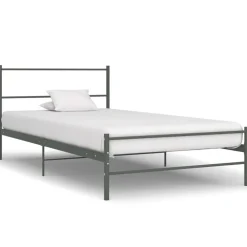 vidaXL Sängram grå metall 90x200 cm