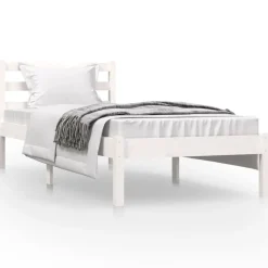 Outlet vidaXL Sängram massiv furu 75x190 cm 2FT6 Vit