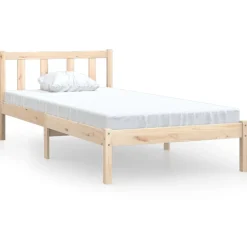 vidaXL Sängram massivt trä 75x190 cm
