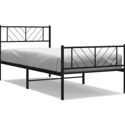 Online vidaXL Sängram med huvudgavel och fotgavel metall 75x190 cm Svart